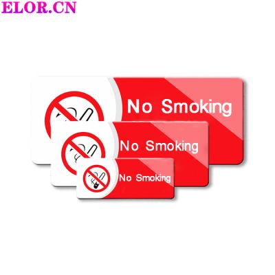 China Convenient Red White No Smoking Panel Plate Warning Sticker Board Custom Elor Words & Design Signage Acrylic Series for sale