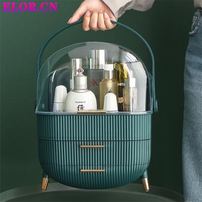 China Fashion New Style Plastic Cosmetic Organizer Makeup Skin Care Organizer With Clear Acrylic Cover for sale