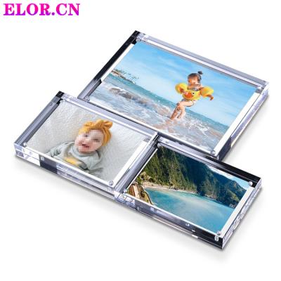 China Multifunctional modern high magnetism thick transparent acrylic photo frame for installing pictures, drawing and certification placed on the Table for sale