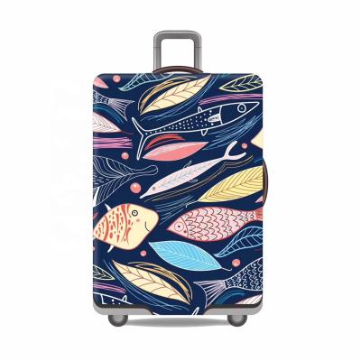 China For Luggage ABS Soft PC Luggage Customized Logo Printed Suitcase Cover Spandex Luggage Cover for sale