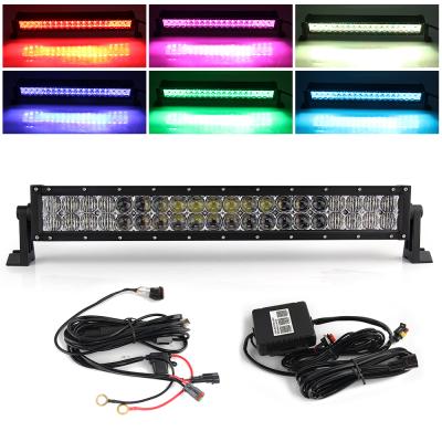 China Factory Sale 5d Row Diecast Aluminum Housing Spot Guide 200w Waterproof, 22inch Aurora Led Dual Led Optic Bar Off Road Light for sale