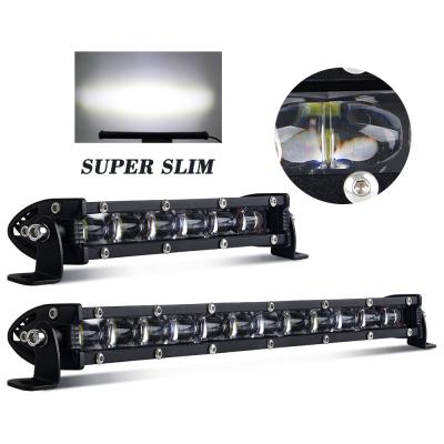 China C-Ree Ultra Thin Single Row Aluminum Housing Die Cast Chips Spot Flood Led Light High Intensity Bar For 4X4 4Wd Offroad Trucks for sale