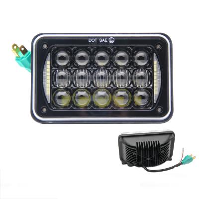 China Diecast Aluminum Housing Led Lighting Off Road Truck 4*6 9V 32V 45W Super Slim Rectangle Led Headlight for sale