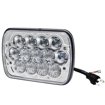 China Square Body 7X6 Angel Eye Headlight 55/60W Bright White Led Die-cast Aluminum Housing Cool Led Headlights For Trucks for sale