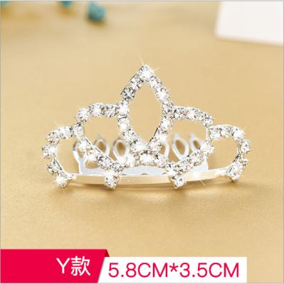 China 2021 New Bride Hair Accessories Tiara Raindo Children Love Shiny Crystal Princess Crowns Headband Oranment Hair Clips Girls Fashion Hair Accessiories Children for sale