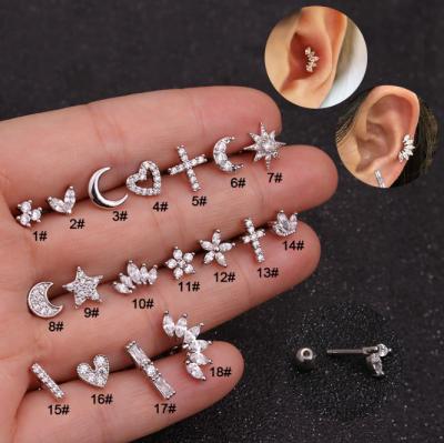 China New BOHEMIA Zircon Earrings Baroque Ear Studs Micro Inlaid Sunflower Screws Ear Studs Ear Piercing Accessories for sale