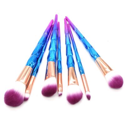 China 7pcs Foundation Brush Long Lasting Diamond Rainbow Color Hair Makeup Cosmetic Set Brush For Mother's Day for sale