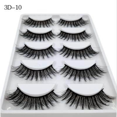 China Long 5 Pairs Natural 3D Mink Hair False Eyelashes Thick Curved Full Strip Lashes Eyelash Extension Fashion Women Eyes Natural Makeup for sale