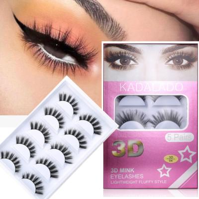 China NEW 5 Pairs Natural 3D Strip Mink Hair False Eyelashes Natural Long Wispies Full Lashes Handmade Thick Eyelashes Makeup Tools for sale