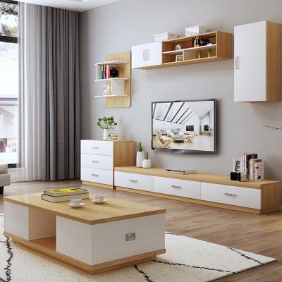 China Contemporary Simple Luxury TV Stand Living Room Wood Wall Unit Stand Modern Wood TV Cabinet Console for sale