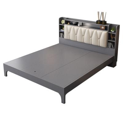 China Nordic strong light luxury double panel bed frame bed frame modern simple economic master bedroom bed for sale