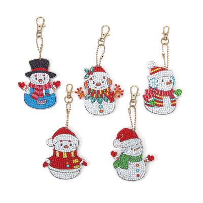 China Free Shipping 5D Diamond Painting Cartoon Keychain Accessories Drop Shipping Christmas Key Chain for sale