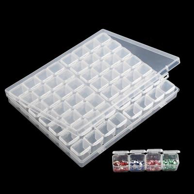 China Detachable Transparent 56 Grids Jewelry Pill Box Viable Plastic Storage Diamond Painting Accessories Storage Box For DIY Craft for sale