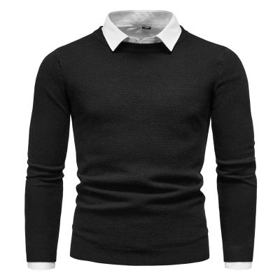 China Anti-pilling Anti-pilling New 2022 Autumn Winter Knitted Sweater Men's O-neck Slim Casual Sweater Men's Sheath Patchwork Sweaters Full for sale