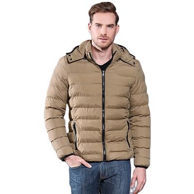 China Reverse Anti-Wrinkle Zipper Pads Custom Nylon Softshell Down Jacket Mens Winter Jacket for sale