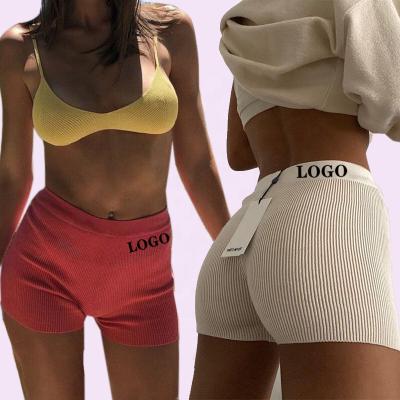 China 2021 breathable pure color knitted shorts women spring and summer hip lift sweatpants short ladies short pants for sale