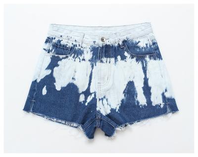 China 2021 Summer Fashion Wear Tie Dye Anti-Wrinkle Denim Shorts Casual Short Jeans Pants For Woman for sale