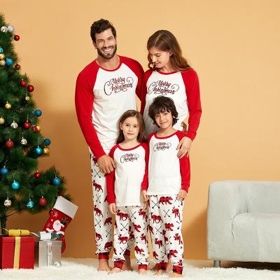 China Thermal Family Long Sleeve Clothes Sets Parents Kids Pajamas Printed Santa Claus Christmas Sleep Wear Set for sale