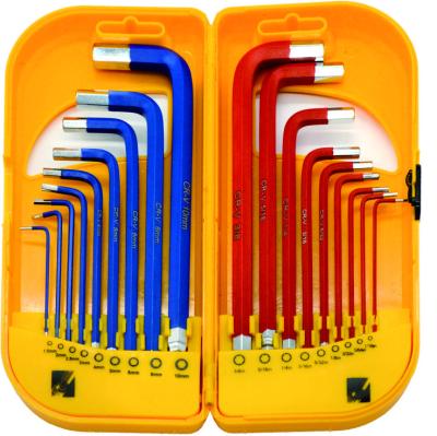 China Freeman 18pcs Chrome Vanadium Steel Long Arm Hex Key Combo Set for sale