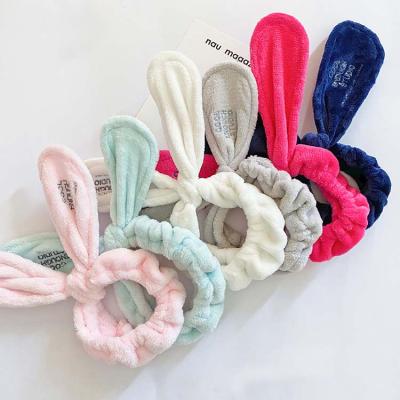 China Cute Cute Rabbit Ears Headband Wash Cross Face Sports Fuzzy Headband For Women for sale