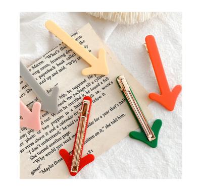 China Cute Funny Arrow Hair Clip Clip Side Word Clips Hair Accessories Acrylic Hair Clips for sale