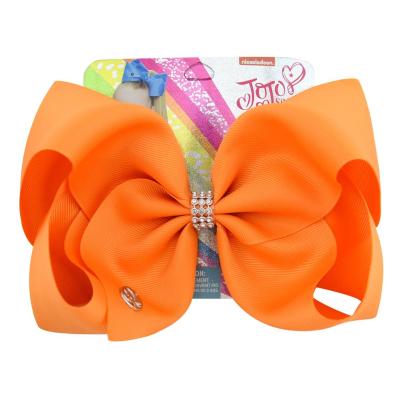 China Environmental Friendly Free Shipping 196 Plain Colors 8 inch Over Size jojo siwa babies ribbon hair bows with clip for sale