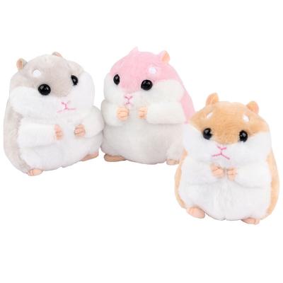 China Fashionable Cute Hamster Schoolbag Plush Doll Baby Bag Chain Key Pendant Toy Gift for sale