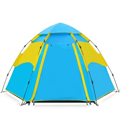 China Automatic Hexagonal Camping Tents 6 Persons Large Waterpoof Tent Waterproof Outdoor Tent For Camping for sale