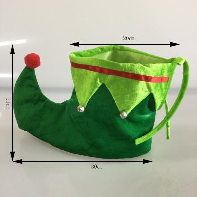 China Polyester St Patricks Day Costume Green Leprechaun Shoes And Elf Shoes for sale