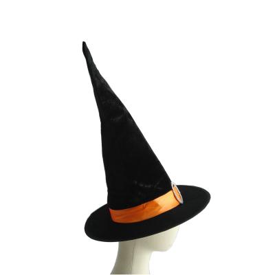 China Custom Adult Gift Kids Velvet Pumpkin Witch Halloween Hat for sale