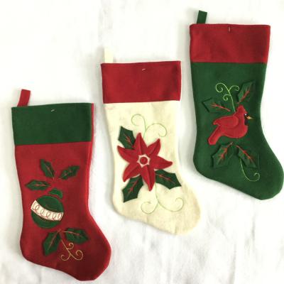 China Home Decro hotsale personalized Christmas stocking decorative sock with blanket stitch cuff for sale