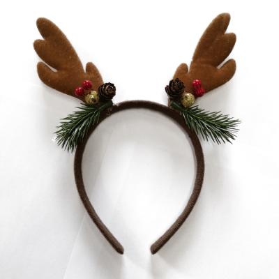 China Eco-Friendly Recycle Wholesale Custom Squirrel Branch Headband Antler Christmas Headband for sale