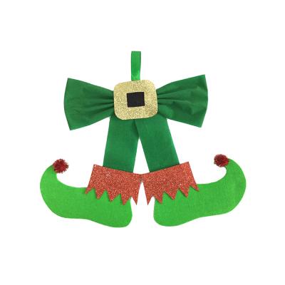 China Flocking Accessories Hot Sale Cloth Decor Cloth Boots Pen Holder Shoes Christmas Tree Pendant Flocking Ornament for sale