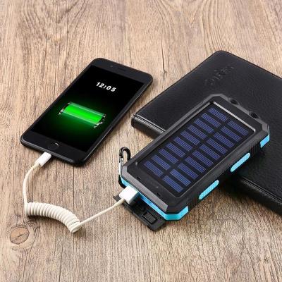 China Solar Panel 20000mah 30000mah Dual USB Waterproof Solar Mobile Portable Case Solar Power Charger Powerbank for sale