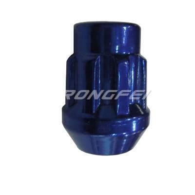 China Carbon Steel Blue Car Wheel Spline Lug Nuts for sale