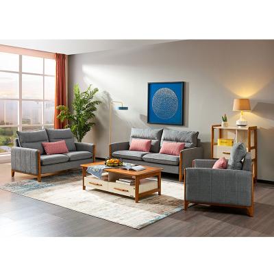 China (Other)68917H Adjustable Quanu 1+ Modern 2+3 Soild Sofa Set Furniture Wooden Living Room for sale