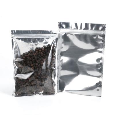 China 100pcs One Side Transparent Moisture Proof Aluminum Foil Flat Mylar Zipper Reseal Zipper Bag For Dry Food Coffee Spice Packaging for sale