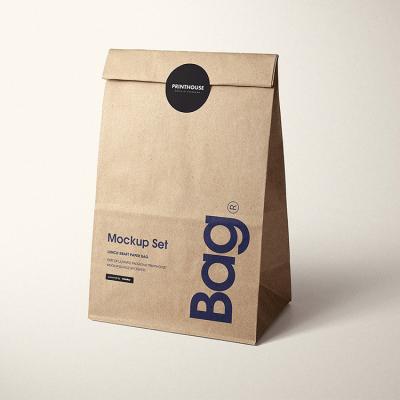 China Recyclable Personalized Bottom Greaseproof Square Food Kraft Paper Bag Supplier Custom Logo Print Bread Paper Bag For Food Catering for sale