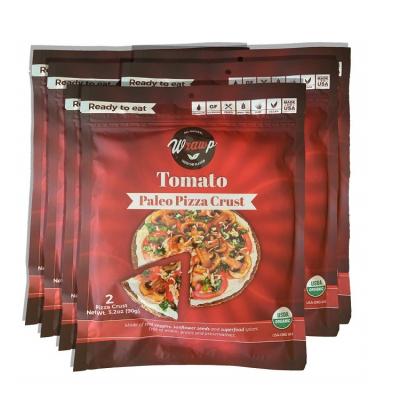 China Customize Moisture Proof Printed 3 Side Seal Plastic Pizza Crust Semi-Pack Bag With Reusable Zipper for sale