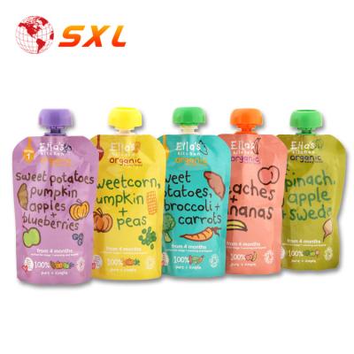 China Moisture-Proof Customize Colorful High Quality Baby Food Packaging Reusable Juice Drink Spout Liquid Packaging Bag for sale