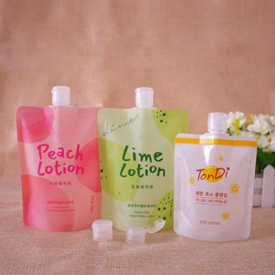 China Barrier Customize Printing Shampoo Travel Care Plastic Facial Alcohol Cream Plastic Spout Pouch for sale