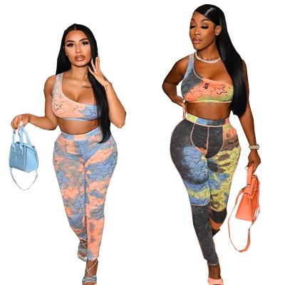 China 2021 New Arrivals Breathable Hot Sale Casual Stylish Yoga Set Printed Plus Size Yoga Suit Set for sale