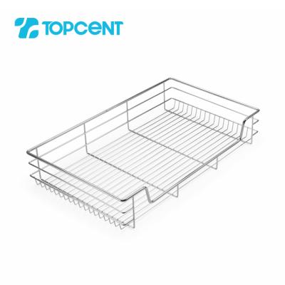 China TOPCENT Modern Multifunctional Pull Out Baskets Wire Storage Drawers Kitchen Basket for sale