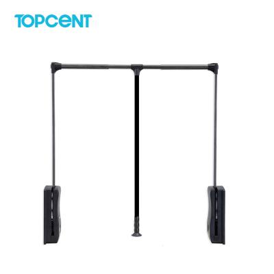 China Cosing Topcent Soft Metal Clothes Rod Rack Hanger Wardrobe Hardware Lower Wardrobe Lift System for sale