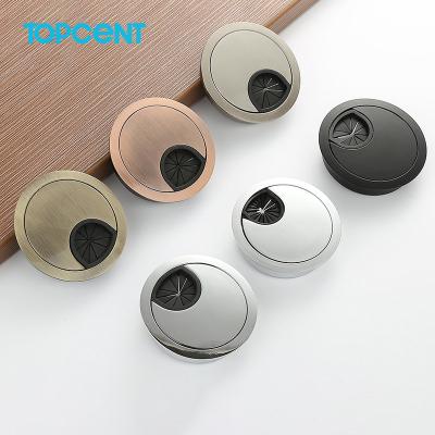 China TOPCENT Modern Color Metal Aluminum Alloy Cable Grommet Desktop Computer Grommet for sale