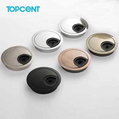 China TOPCENT Modern 50/60/80 mm Round Metal Desk Cable Grommet for sale