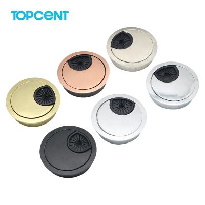 China TOPCENT Modern Zinc Alloy Conference Desk Table Computer Desk Hole Cabinet Round Cable Grommets for sale