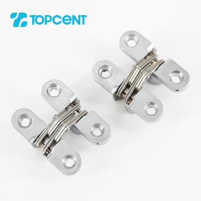 China Topcent Modern 180 Degree Heavy Duty Zinc Alloy Cross Concealed Concealed Invisible Hinge For Door Or Cabinet for sale