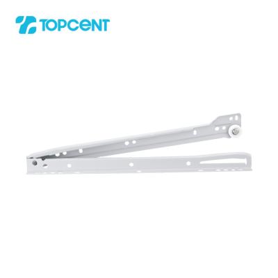 China TOPCENT Modern Furniture Side Mounted Channel Telescopic Powder Coated Roller Drawer Rail Slide for sale