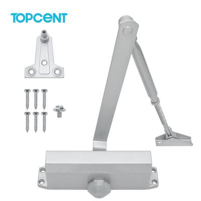 China TOPCENT Modern Aluminum Alloy 35-65KG 180 Degree Automatic Soft Hydraulic Heavy Duty Door Closer Pentagon for sale